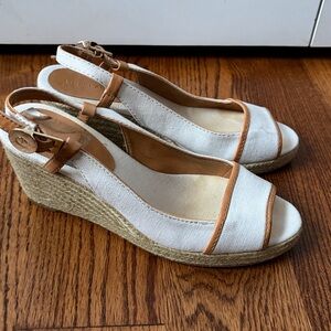 Etienne Aigner Canvas Wedge Espadrilles Size 7.5